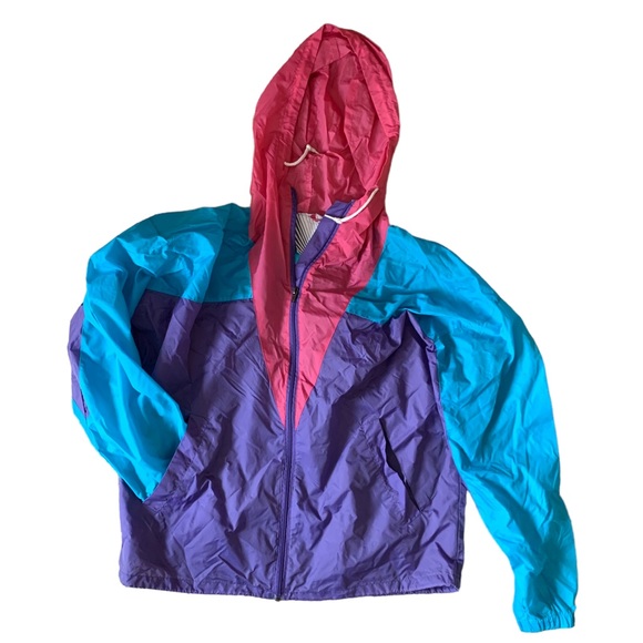 DKP M/L Pink blue and purple wind breaker kidcore gorpcore skater cool rave - Picture 1 of 6